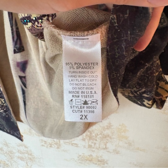 Vintage 90s y2k whimsigoth purple butterfly rhinestone bell sleeve cardigan 2X - Picture 9 of 10